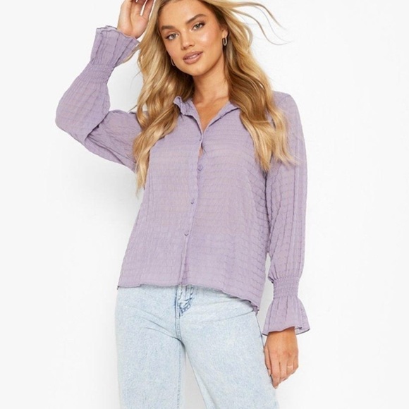 NWT - boohoo purple blouse size 4 - Picture 4 of 4